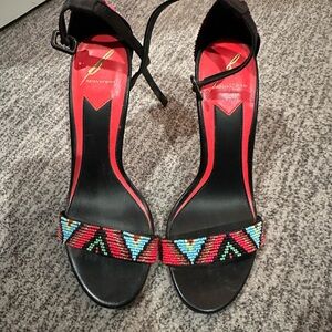 Brian Atwood Farrah Stiletto heel. Never worn. Beautiful beaded design.